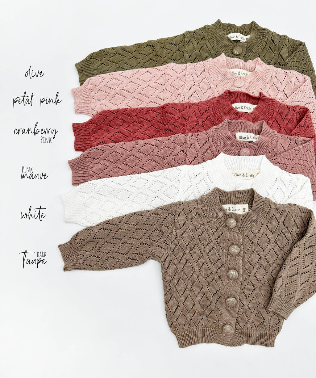 OLIVE & CRADLE - Ellanor Pointelle Cardigan