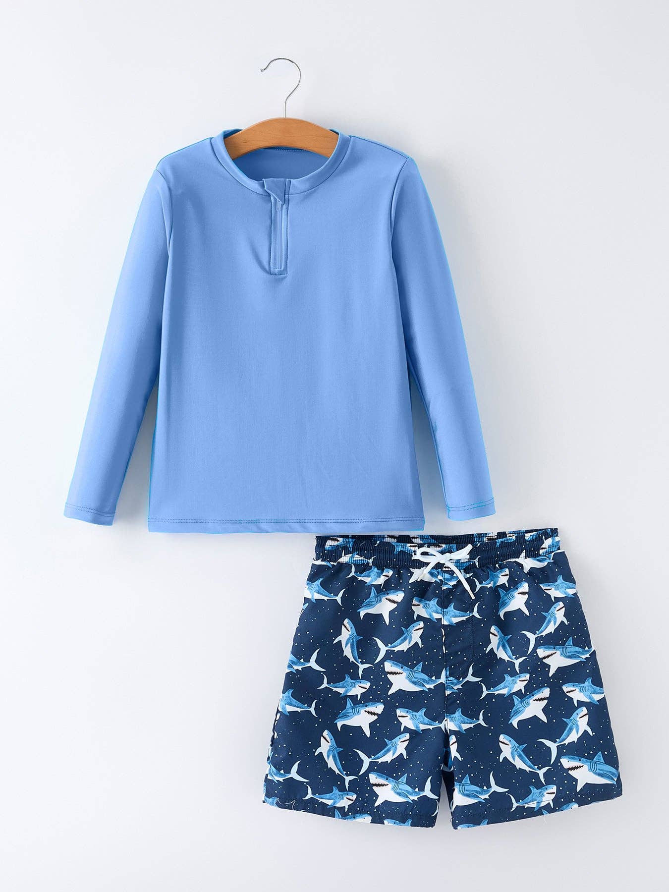 Rylee Faith Designs - Shark Boys Two Piece Swimsuit Long Sleeve