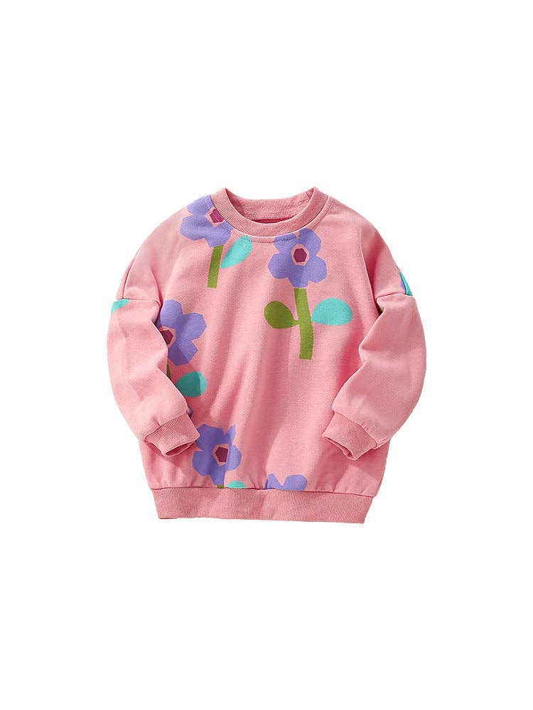 The Find Peaks - Girls' Cartoon Print Cotton Sweatshirt Casual Style