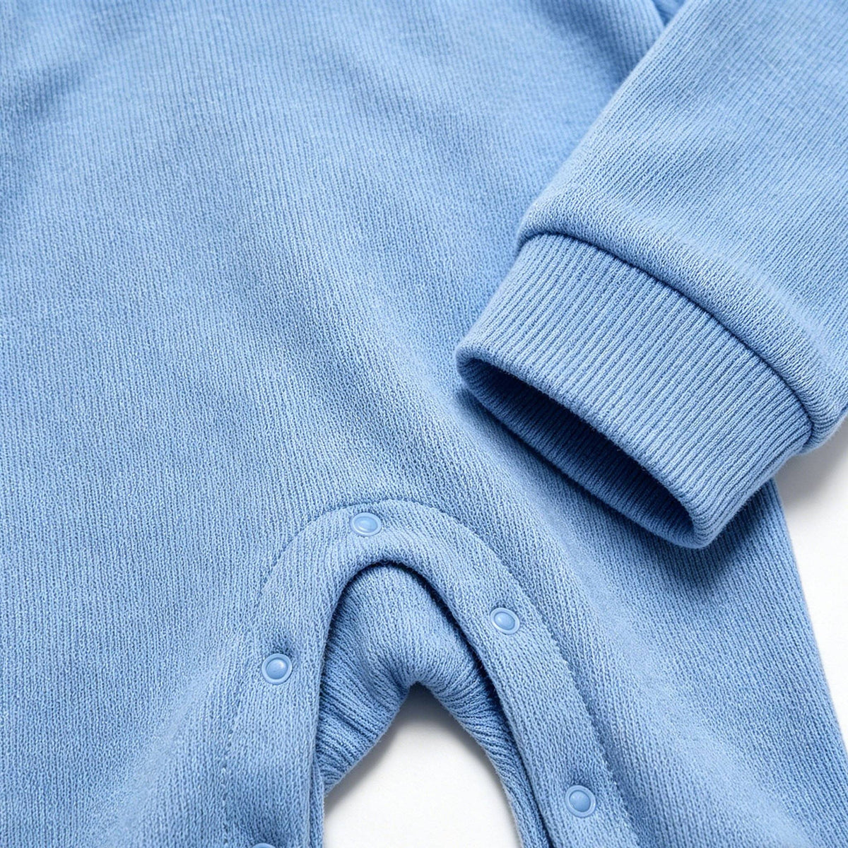 Baby Blue Corduroy Shawl Collar Romper