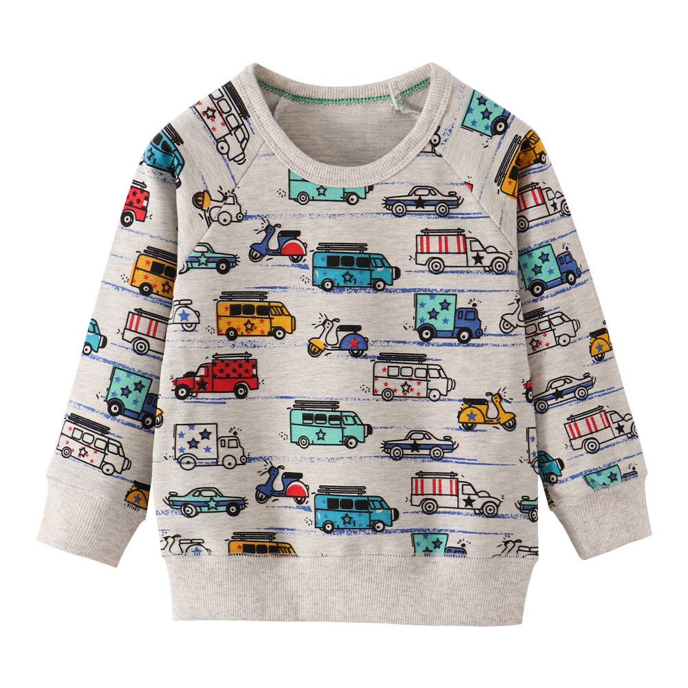 The Find Peaks - Kids Cartoon Crew Neck Sweatshirt Soft Cotton Casual Style