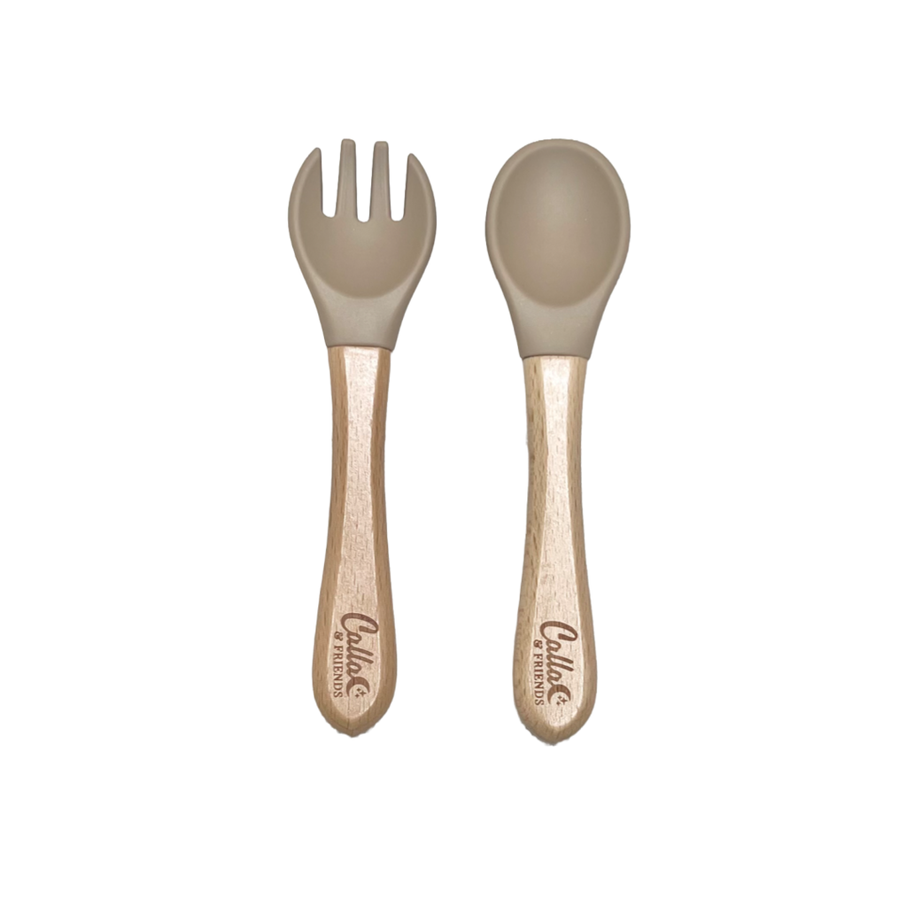 Calla & Friends - Silicone & Beechwood Toddler Utensil Set