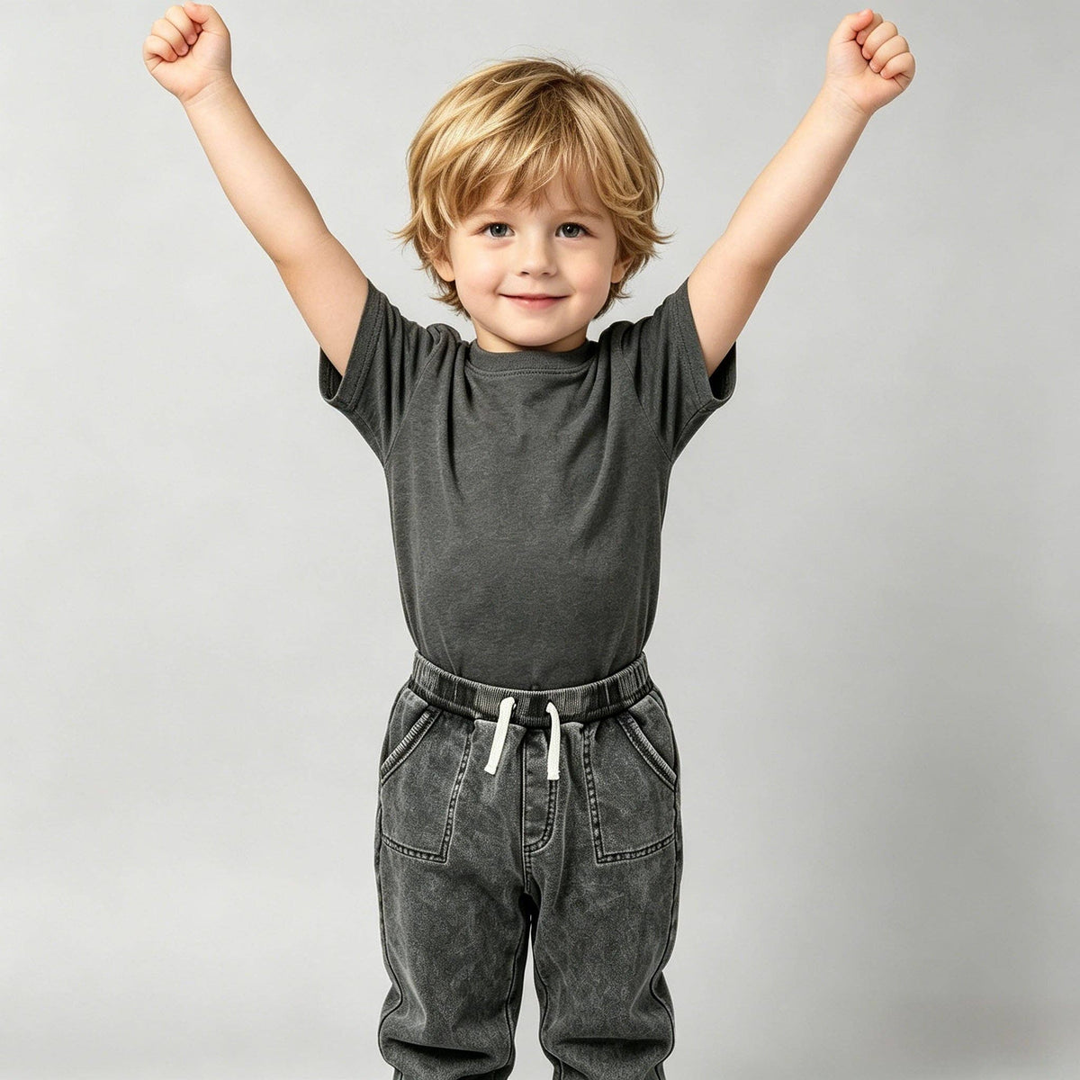 Baby Boys Washed Gray Corduroy Joggers