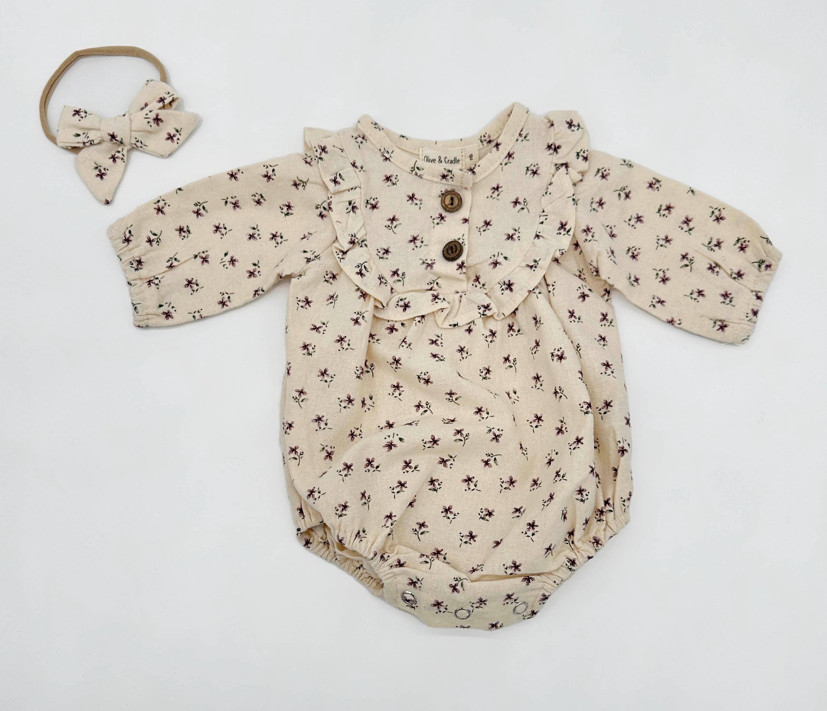 OLIVE & CRADLE - Claudia Soft Cotton Romper Set