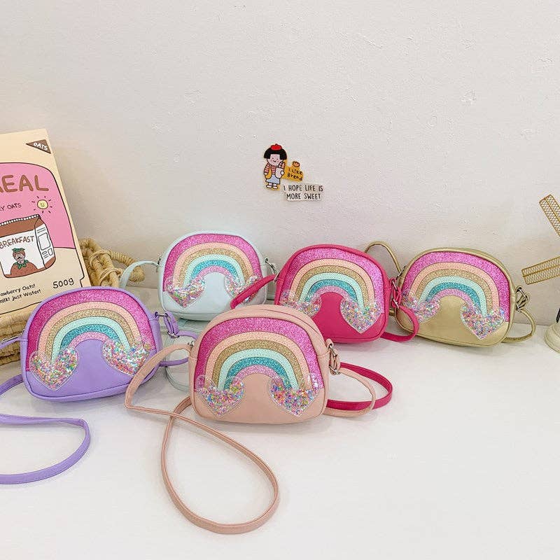 The Find Peaks - Cute Cartoon Rainbow Heart Kids Shoulder Bag